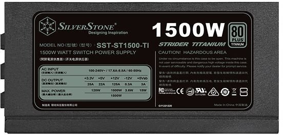 SilverStone Strider Titanium 1500W (SST-ST1500-TI) цена и информация | Barošanas bloki (PSU) | 220.lv