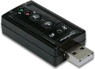 Manhattan Hi-Speed USB 3D virtual 7.1 with volume control (151429) цена и информация | Адаптеры и USB разветвители | 220.lv