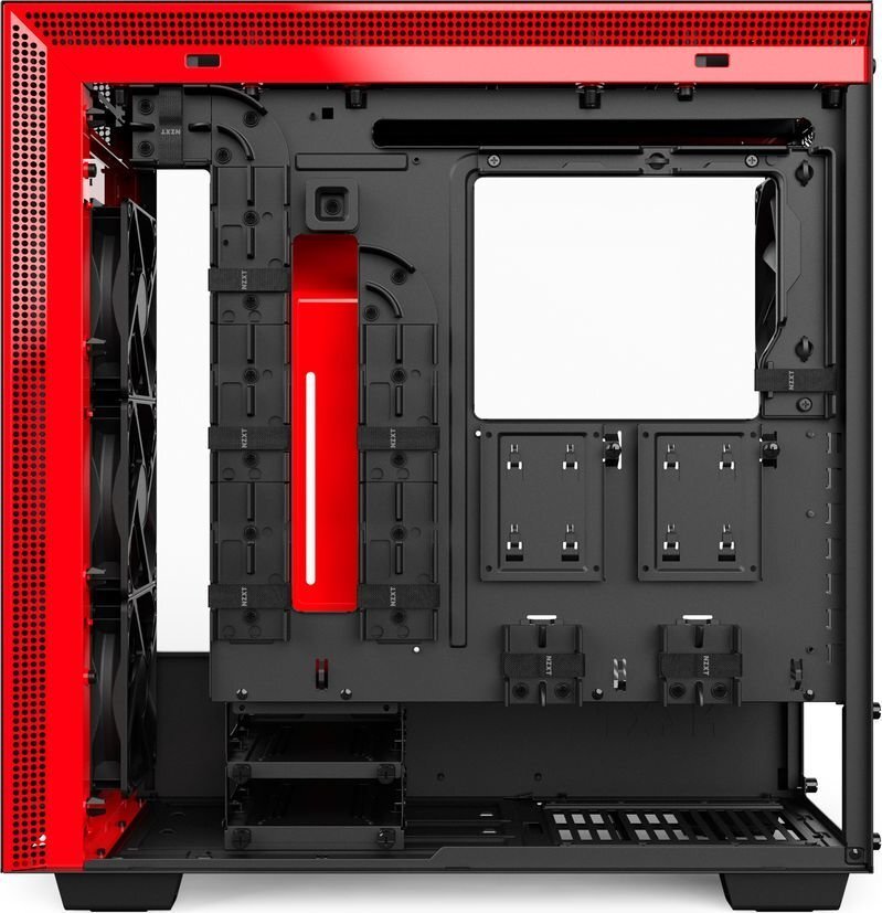 Nzxt H700 ar logu, melni sarkanu (CA-H700B-BR) цена и информация | Datoru korpusi | 220.lv