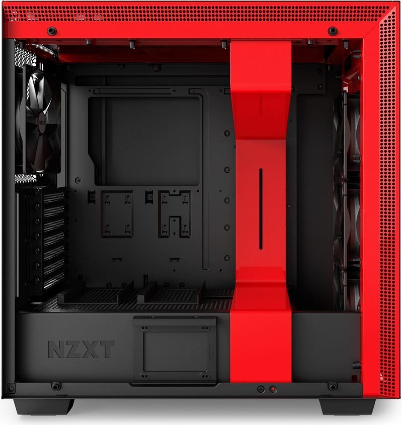 Nzxt H700 ar logu, melni sarkanu (CA-H700B-BR) цена и информация | Datoru korpusi | 220.lv