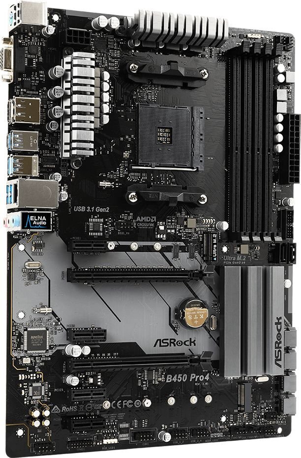 ASRock B450 Pro4 cena un informācija | Mātesplates | 220.lv