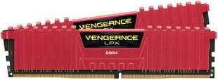 Corsair Vengeance LPX DDR4, 8 ГБ (2x4 ГБ), 2666 МГц, CL16, красный (CMK8GX4M2A2666C16R) цена и информация | Оперативная память (RAM) | 220.lv