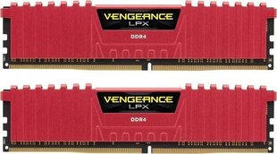 Corsair Vengeance LPX DDR4, 8GB(2x4GB), 2666MHz, CL16, Red (CMK8GX4M2A2666C16R) cena un informācija | Operatīvā atmiņa (RAM) | 220.lv