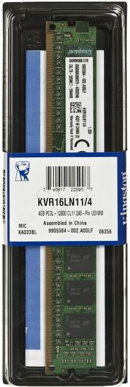 Kingston DDR3L 4 GB 1600 MHz CL11 (KVR16LN11/4) cena un informācija | Operatīvā atmiņa (RAM) | 220.lv