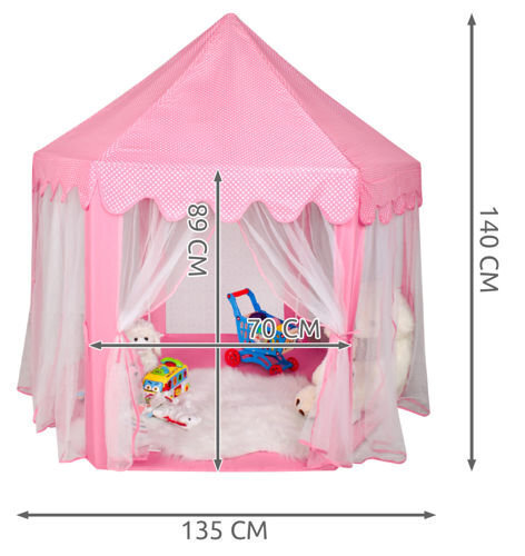Bērnu telts Kruzzel XXL Princeses Pilis, rozā цена и информация | Bērnu rotaļu laukumi, mājiņas | 220.lv