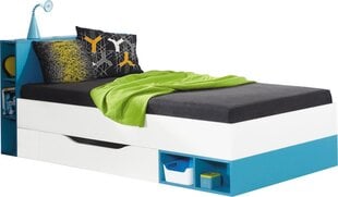Gulta Mobi 18, 90x200 cm, balts/zils cena un informācija | Bērnu gultas | 220.lv