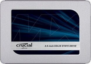 SSD|CRUCIAL|MX500|500GB|SATA 3.0|TLC|Скорость записи 510 МБайт/с|Скорость чтения 560 МБайт/с|2,5"|MTBF 1800000 часов|CT500MX500SSD1 цена и информация | Внутренние жёсткие диски (HDD, SSD, Hybrid) | 220.lv
