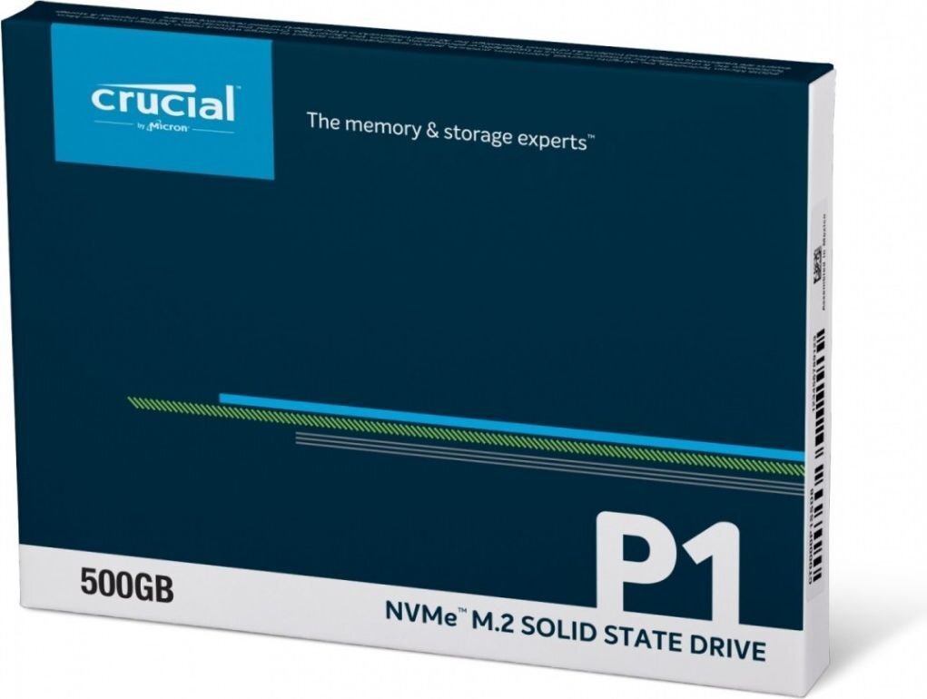 Crucial P1 500GB M.2 PCIe NVMe (CT500P1SSD8) cena un informācija | Iekšējie cietie diski (HDD, SSD, Hybrid) | 220.lv