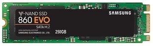 Samsung 860 EVO 250GB SATA3 (MZ-N6E250BW) цена и информация | Внутренние жёсткие диски (HDD, SSD, Hybrid) | 220.lv