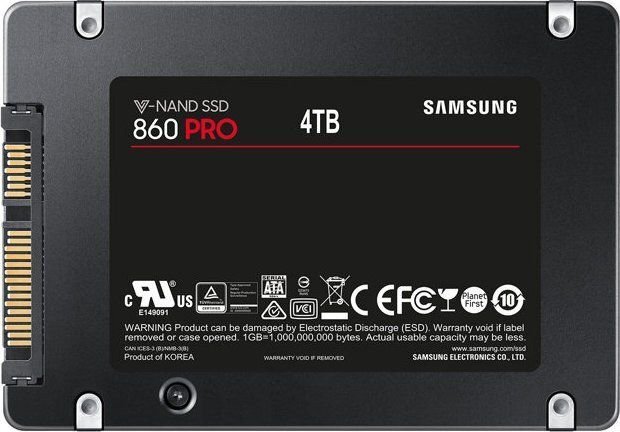 Samsung 860 PRO 4TB SATA3 (MZ-76P4T0B/EU) цена и информация | Iekšējie cietie diski (HDD, SSD, Hybrid) | 220.lv