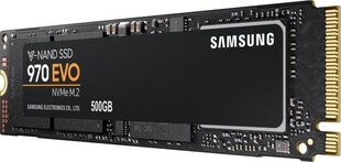 Samsung 970 EVO 500GB PCIe x4 NVMe, MZ-V7E500BW cena un informācija | Iekšējie cietie diski (HDD, SSD, Hybrid) | 220.lv