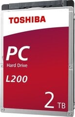 Toshiba L200 2TB SATA3 (HDWL120UZSVA) cena un informācija | Iekšējie cietie diski (HDD, SSD, Hybrid) | 220.lv