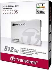 Transcend SSD230S 512GB SATA3 TS512GSSD230S цена и информация | Внутренние жёсткие диски (HDD, SSD, Hybrid) | 220.lv