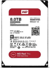 Western Digital WD Red Pro 8TB SATA3 цена и информация | Внутренние жёсткие диски (HDD, SSD, Hybrid) | 220.lv