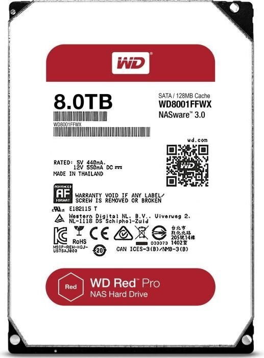 WD Red Pro 8TB Hard Drive 7200 RPM 256MB Cache 3.5" Internal HDD цена и информация | Iekšējie cietie diski (HDD, SSD, Hybrid) | 220.lv