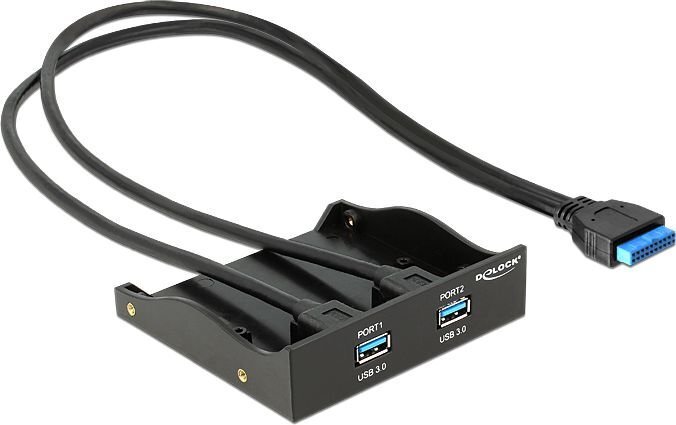 Delock 2 ports Front Panel USB 3.0 with internal 19 pin head connector (61896) cena un informācija | Piederumi korpusiem | 220.lv