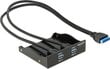 Delock 2 ports Front Panel USB 3.0 with internal 19 pin head connector (61896) cena un informācija | Piederumi korpusiem | 220.lv