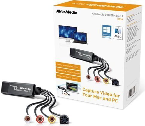 AVerMedia DVD EZMAKER 7 USB VIDEO GRABBER (61C039XX00BH) cena un informācija | TV uztvērēji, FM, video kartes | 220.lv