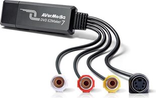 AVerMedia DVD EZMAKER 7 USB VIDEO GRABBER (61C039XX00BH) цена и информация | ТВ-тюнеры, FM, видеокарты | 220.lv