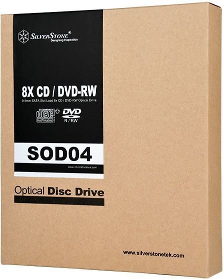 SilverStone DVD-RW Slot-loading Slim Optical SATA Drive (SST-SOD04) цена и информация | Diskdziņi | 220.lv