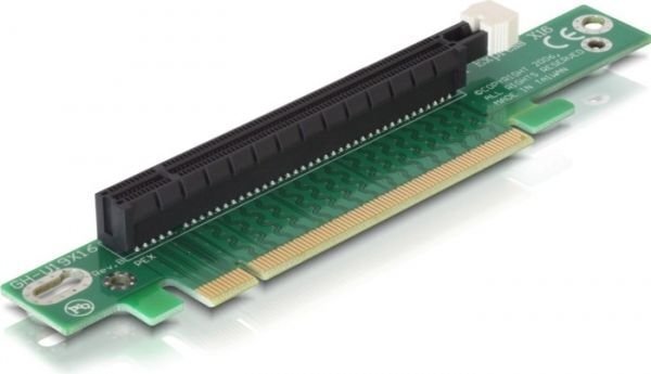 Delock Riser Card PCI Express x16 > x16 90° left angled (89105) cena un informācija | Komponentu piederumi | 220.lv