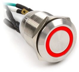 Impactics Power button for computer 19mm, IP67, Red LED (LAN_22_IP67_VA_RO_1) цена и информация | Внешний блок Startech S3510SMU33 | 220.lv