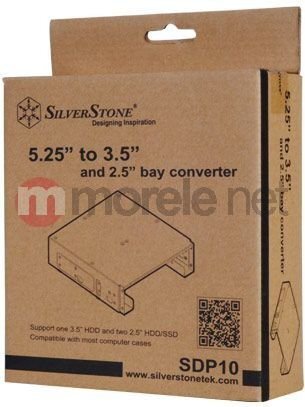 SilverStone Bay Converter 5.25" to 3.5" plus 2x 2.25" (SST-SDP10B) cena un informācija | Komponentu piederumi | 220.lv