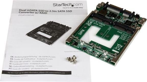 StarTech Dual mSATA SSD to 2.5” SATA RAID Adapter Converter (25SAT22MSAT) cena un informācija | Komponentu piederumi | 220.lv