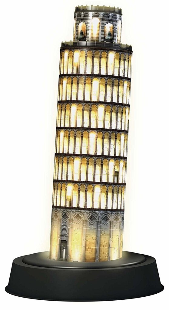 3D izgaismota LED puzle Pizas tornis naktī Ravensburger, 12515, 216 gab. цена и информация | Puzles, 3D puzles | 220.lv