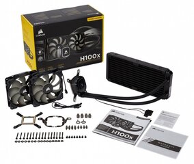 Corsair Hydro Series H100x High Performance Liquid CPU Cooler (CW-9060040-WW) цена и информация | Водяное охлаждение - комплекты | 220.lv