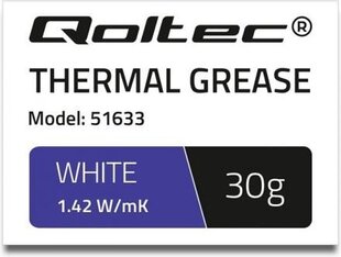 Qoltec Thermal grease 1.42 W / m-K, 30g cena un informācija | Termopastas | 220.lv