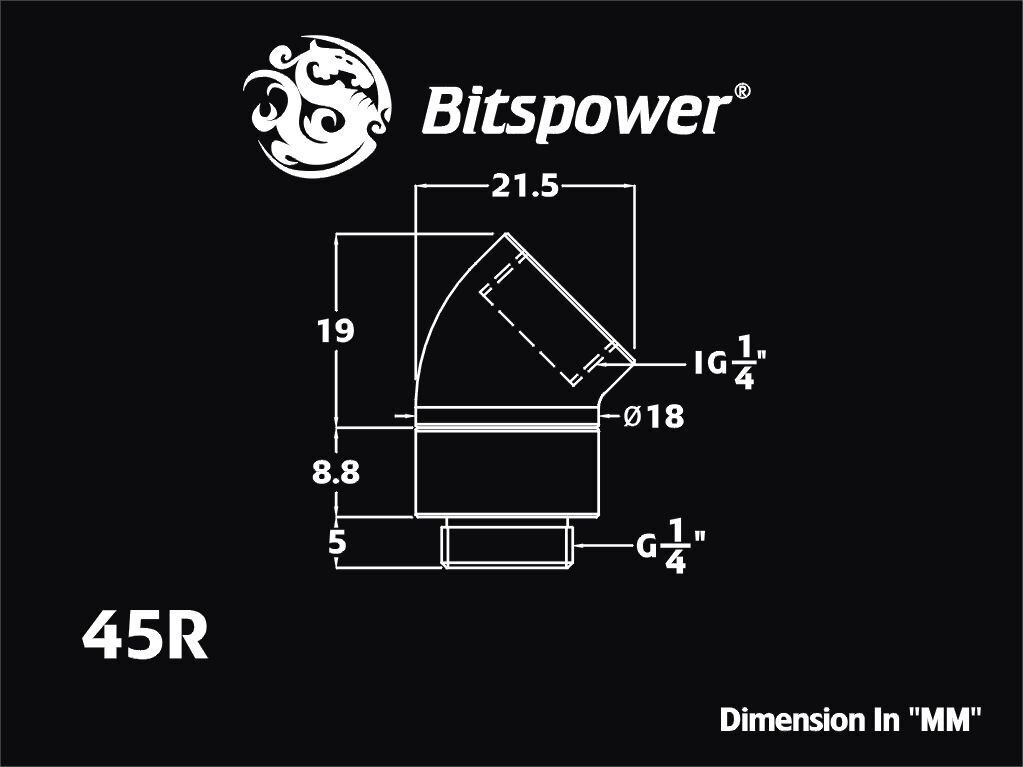 BitsPower 1/4" (BP-BS45R) цена и информация | Ūdens dzesēšana - aksesuāri | 220.lv