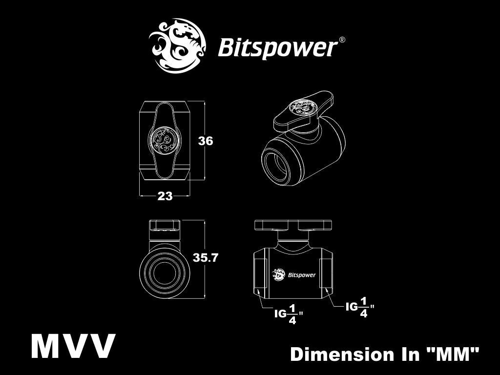 BitsPower 1/4", Silver (BP-MVV-SLSL) cena un informācija | Ūdens dzesēšana - aksesuāri | 220.lv