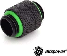 Разъем BitsPower 2x 1/4 "адаптер - поворотный, черный матовый (BP-MBRG) цена и информация | Водяное охлаждение - аксессуары | 220.lv