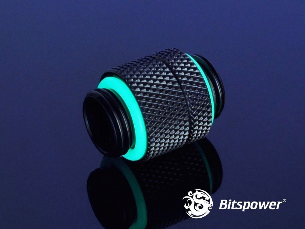 BitsPower connector 2x 1/4 "adapter - rotatable, Black matt (BP-MBRG) cena un informācija | Ūdens dzesēšana - aksesuāri | 220.lv