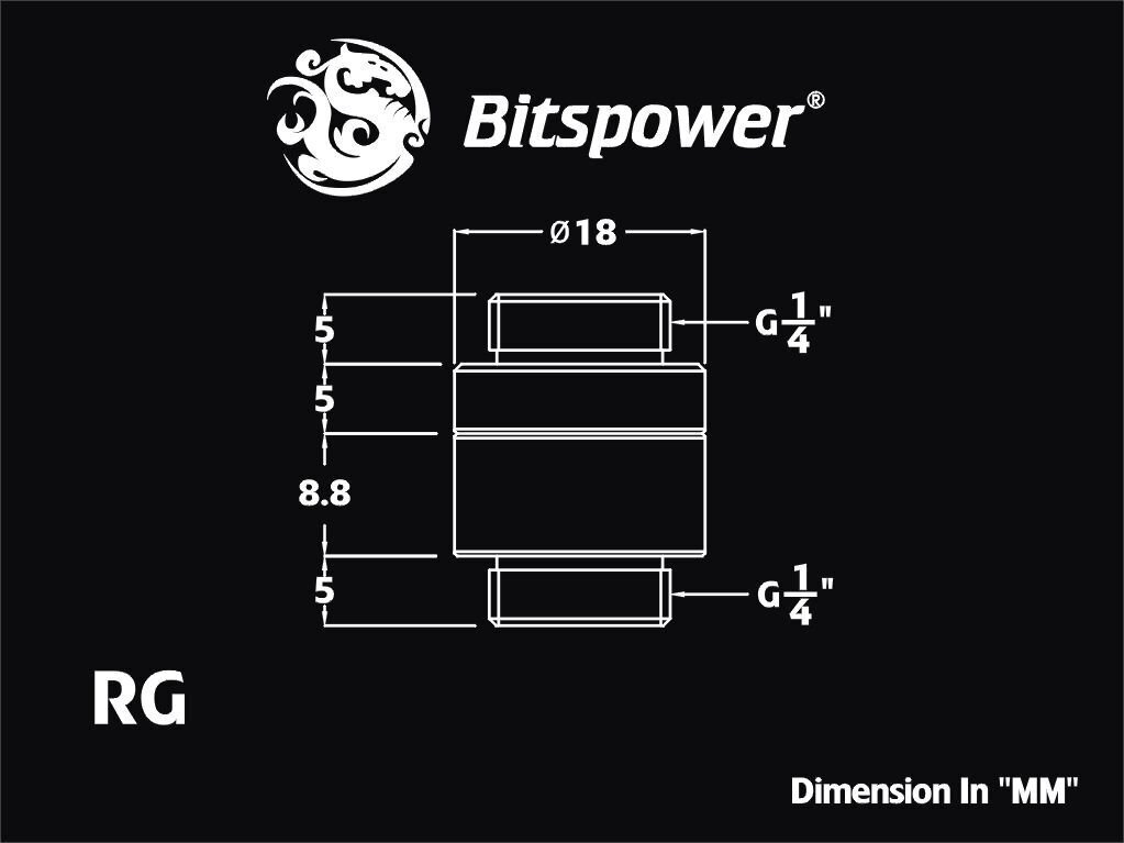 BitsPower connector 2x 1/4 "adapter - rotatable, Black matt (BP-MBRG) cena un informācija | Ūdens dzesēšana - aksesuāri | 220.lv