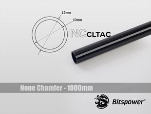 BitsPower Crystal Link Tube 12 / 10mm, 1000mm, Black (BP-NCCLT12ACBK-L1000) cena un informācija | Ūdens dzesēšana - aksesuāri | 220.lv