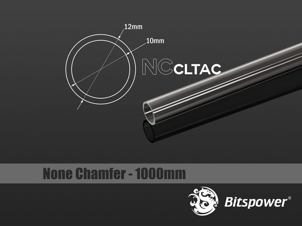 BitsPower Crystal Link Tube 12 / 10mm, 1000mm, transparent (BP-NCCLT12AC-L1000) cena un informācija | Ūdens dzesēšana - aksesuāri | 220.lv