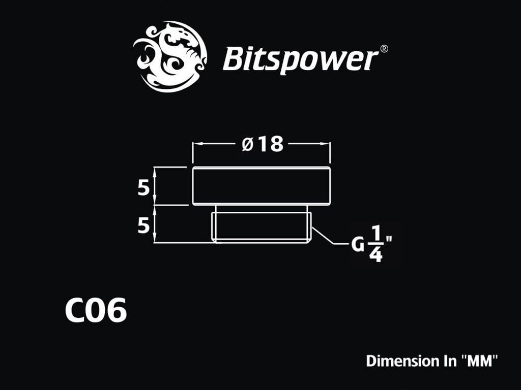 BitsPower Plug 1/4 "- White (BP-DWWP-C06) цена и информация | Ūdens dzesēšana - aksesuāri | 220.lv