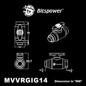 BitsPower valve G1/4" (BP-MVVRGIG14-MBKBK) cena un informācija | Ūdens dzesēšana - aksesuāri | 220.lv