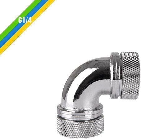 Thermaltake angle fitting G1/4" Chrome (CL-W099-CA00SL-A) цена и информация | Ūdens dzesēšana - aksesuāri | 220.lv