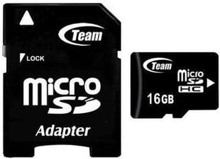 Atmiņas karte ar adapteri Team Group Micro SDHC 16GB CL10 цена и информация | Карты памяти для мобильных телефонов | 220.lv