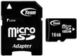 Atmiņas karte ar adapteri Team Group Micro SDHC 16GB CL10 цена и информация | Atmiņas kartes mobilajiem telefoniem | 220.lv