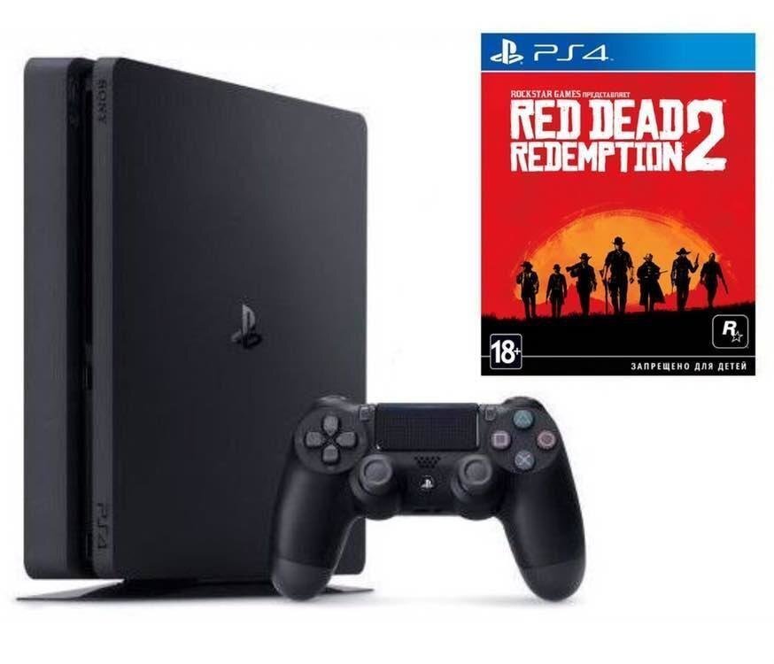 Sony PlayStation 4 (PS4) Slim, 500 GB + Red Dead Redemption 2 cena un informācija | Spēļu konsoles | 220.lv