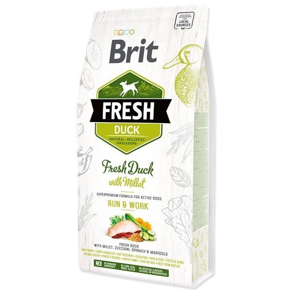 Brit Fresh Aktīviem Suņiem Ar Pīli Un Prosas Graudiem, 2,5 Kg cena un informācija | Sausā barība suņiem | 220.lv