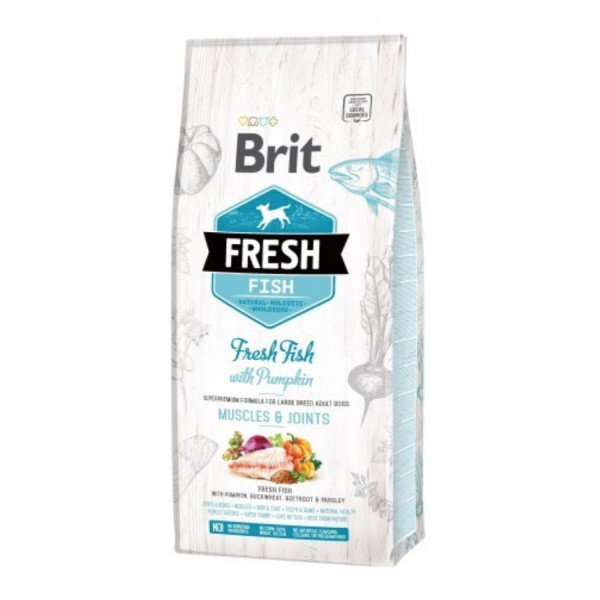 Brit Fresh Fish Adult Large 12kg Suņiem cena un informācija | Sausā barība suņiem | 220.lv