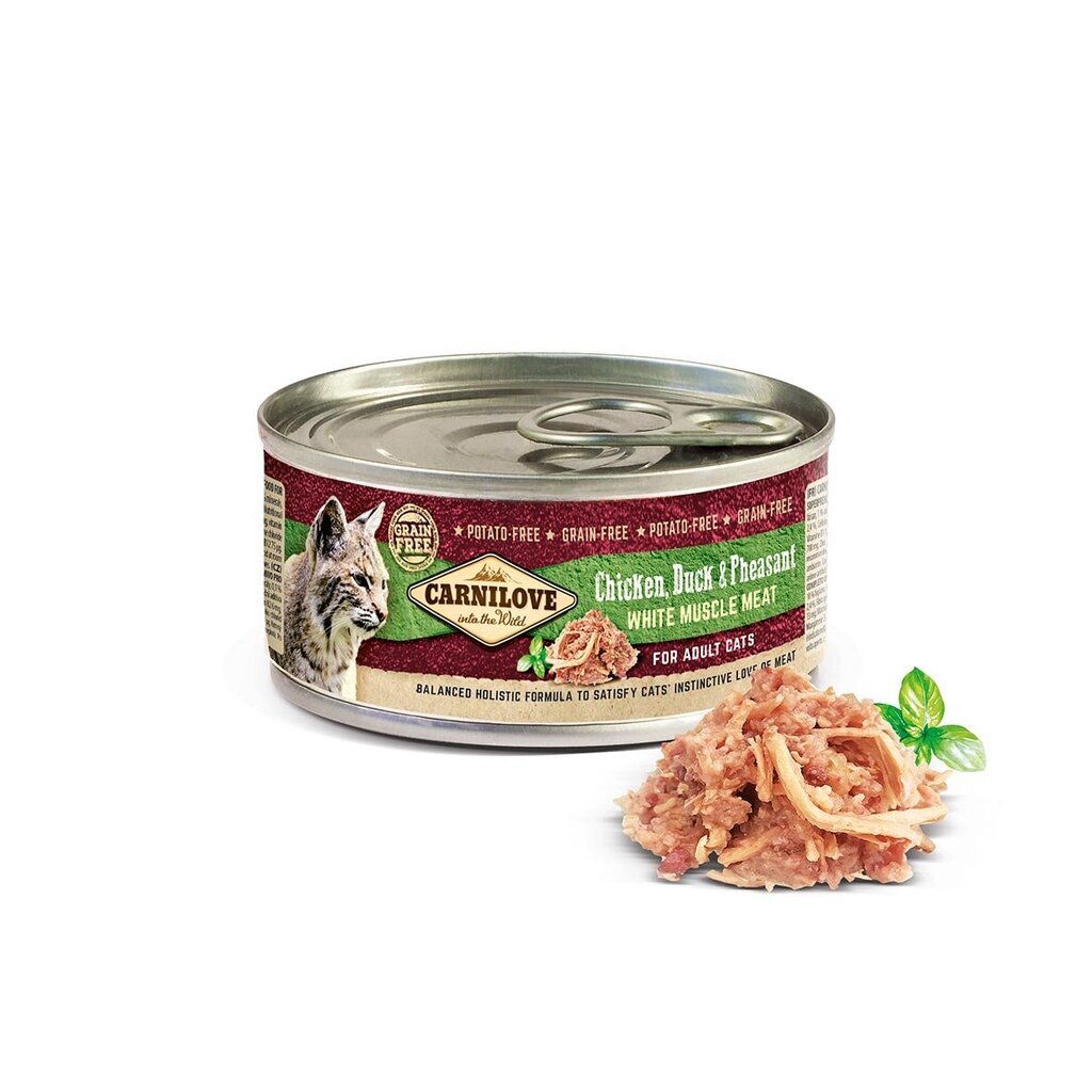 Carnilove Chicken, Duck&Pheasant 100g Kaķiem cena un informācija | Konservi kaķiem | 220.lv