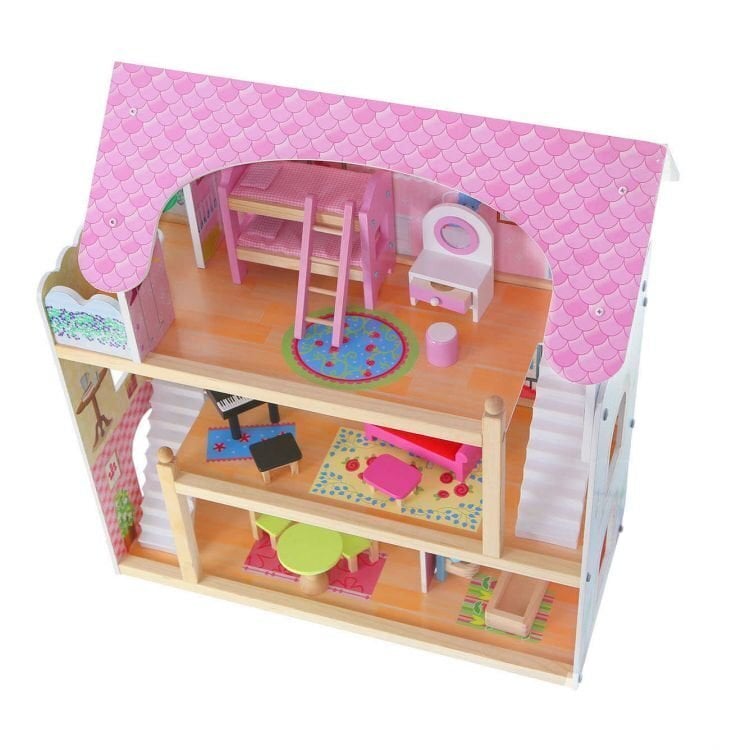 Koka māja lellēm Ecotoys cena un informācija | Rotaļlietas meitenēm | 220.lv