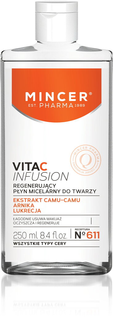 Micelārais ūdens Mincer Pharma Vita C Infusion No.611 250 ml cena un informācija | Sejas ādas kopšana | 220.lv