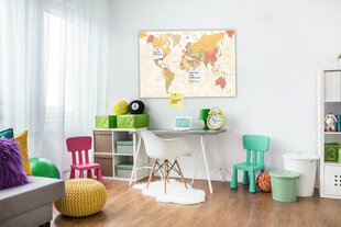 Карта мира из пробкового дерева нежного цвета, 60x40 см. цена и информация | Картины | 220.lv